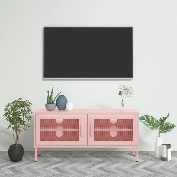 vidaXL TV-Schrank Rosa 105x35x50 cm Stahl, Material: Stahl, 336238