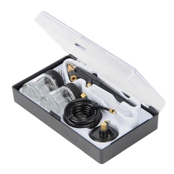 Silverline Hobby-Airbrush-Pistole mit Zubehör, 6-tlg. Satz, 22 ml, 380158