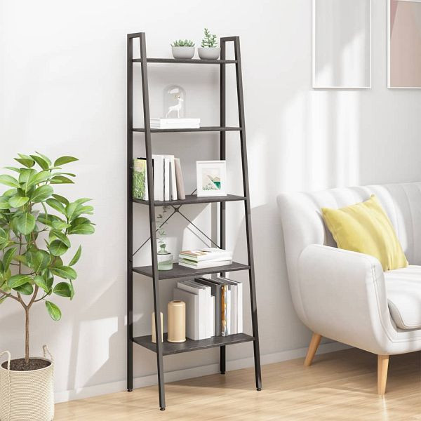 vidaXL Standregal mit 5 Böden Schwarz 56x35x174 cm, 336369
