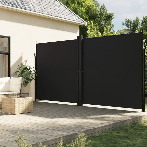 vidaXL Seitenmarkise Ausziehbar Schwarz 200x600 cm, 4004654