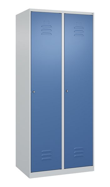 C+P Mehrzweckschrank Classic PLUS, Wäsche-Spind, 2 Abteile, 1850x800x500mm, 7035/5023, Zylinderschlösser, 080000-22B S10018