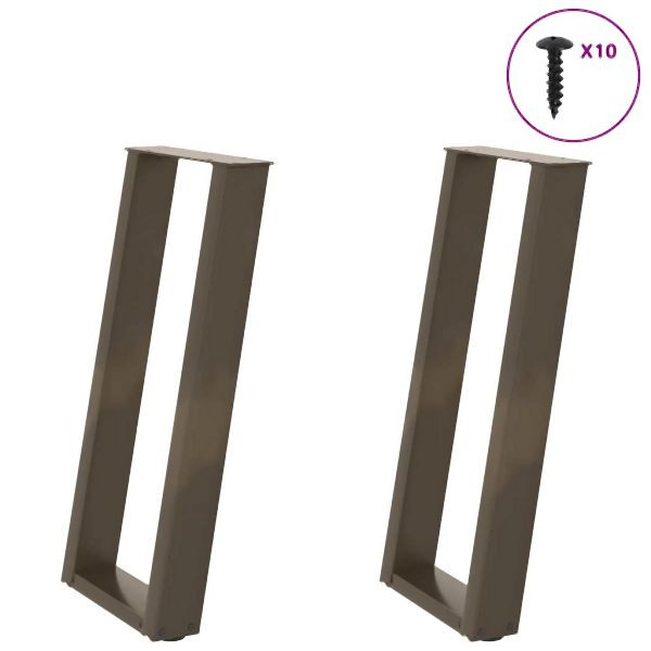 vidaXL Konsolentischbeine U-Form 2 Stück Naturstahl 28x(72-73) cm Stahl, 4012779