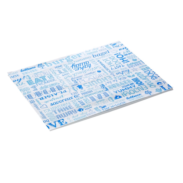 WAS Burgerpapier Fish Set WRAP & GO, 28 x 34 cm, Set á 1000 Stück, Fettpapier, 9995534