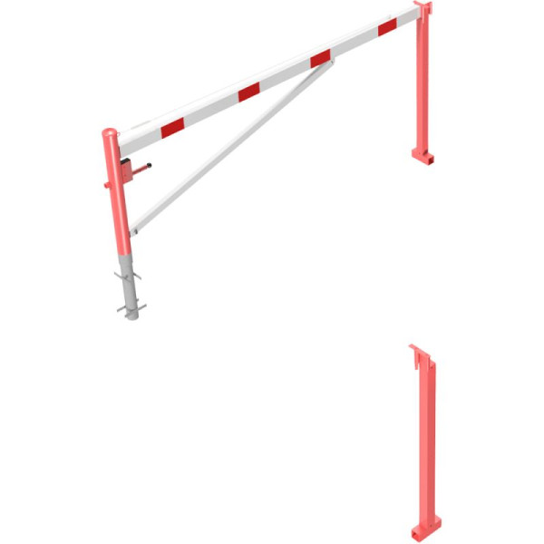 Stein HGS Drehschranke, horizontal schwenkbar mit zwei Auflagestützen, 3000 mm, DK-Schloss nach DIN 3223, zum Einbetonieren, empfohlene Fundamenttiefe 900 mm, 4213.30-fb