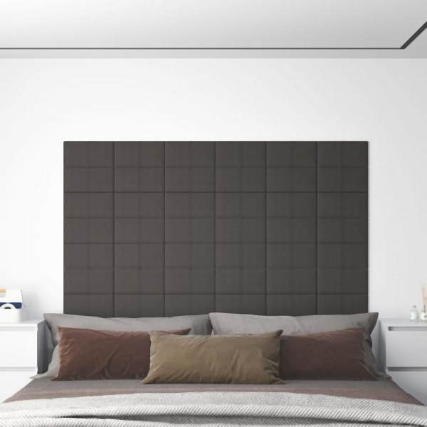 vidaXL Wandpaneele 12 Stück Dunkelgrau 30x15 cm Stoff 0,54 m², 344011