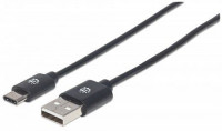 Produktbild von MANHATTAN USB 2.0 Typ C-Kabel, Typ A-Stecker auf Typ C-Stecker, 480 Mbit/s, 3 m, schwarz, 354936 MANHATTAN USB 2.0 Typ C-Kabel, Typ A-Stecker auf Typ C-Stecker, 480 Mbit/s, 3 m, schwarz, 354936