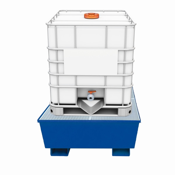 Eichinger Industrie Auffangwanne mit konischen Seitenwänden, mit Gitterrost, 1 x IBC anthrazitgrau, 30102000000961