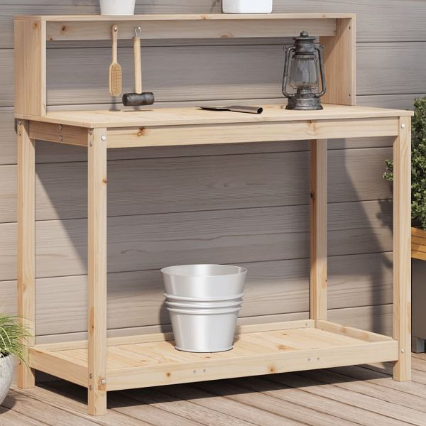 vidaXL Pflanztisch mit Ablagen 108x50x109,5 cm Massivholz Kiefer, 832412