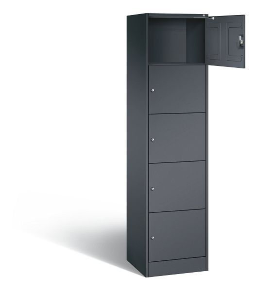 C+P Schließfachschrank Serie 8070, H1950xB460xT480mm, Farbe: Schwarzgrau, 82700-10 S10046