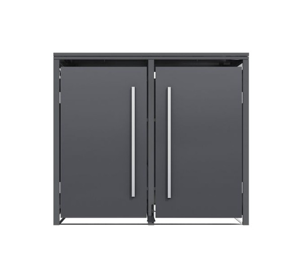 Westmann Mülltonnenbox Pedura 2, 2x 240L, mit Fußpedal Anthrazit, 80x132x116 cm, WMJGBF214LH-2