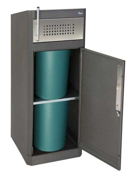 stumpf Binox-Hybrid-Bio-80 Edelstahl-Hygieneeinwurf mit Aktivkohlefilter, 2x 18 Liter, 582-080-30
