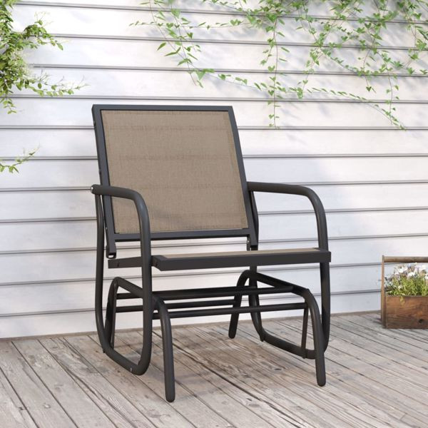 vidaXL Garten-Schaukelstuhl Braun 61x76x87 cm Textilene & Stahl, 362711