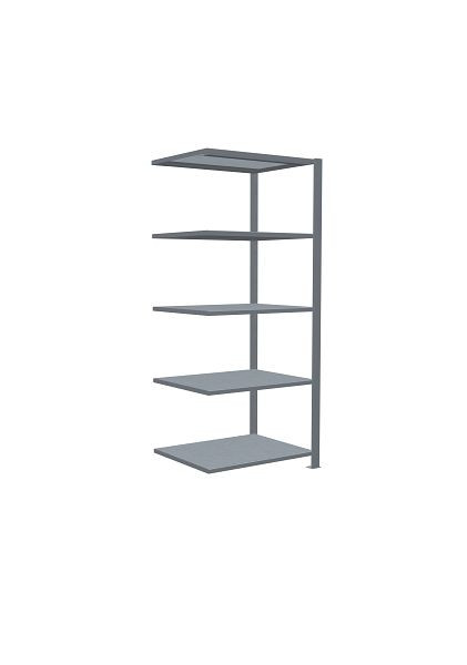 Schulte Anbauregal, Büro-Steckregal MULTIplus150, 1800 x 750 x 600 mm, 5 Fachböden, Längenriegel, verzinkt, mit Mittelanschlag, 17739