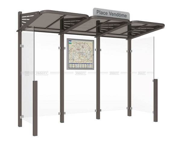 Procity Wartehalle Convi® - Standard - 2 Seitenverkleidung, Farbe Procity grau, 529362.GPRO