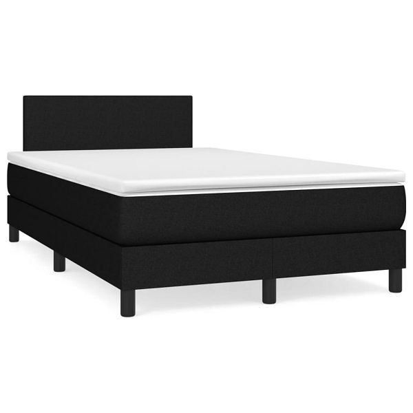 vidaXL Boxspringbett mit Matratze Schwarz 120x190 cm Stoff, 3269711