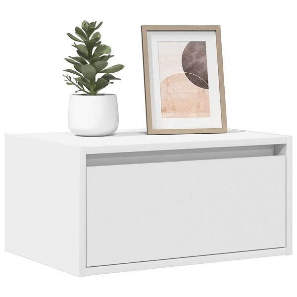 vidaXL Wand-Nachttische mit LED-Leuchten 2 Stk. Weiß, 860212