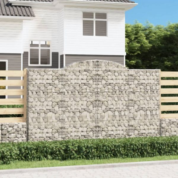 vidaXL Gabionen mit Hochbogen 25 Stück 300x50x180/200cm Verzinktes Eisen, 3146788