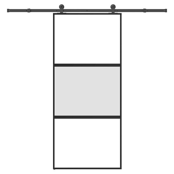 vidaXL Schiebetür mit Beschlag 90x205 cm Hartglas & Aluminium, 3332951