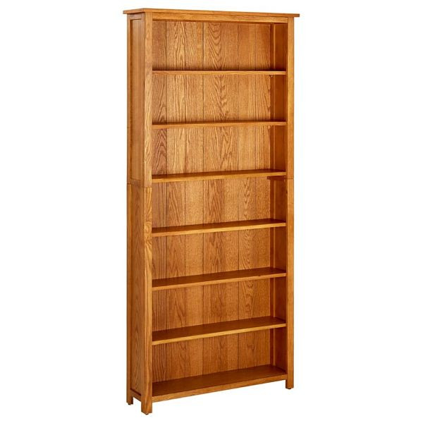 vidaXL Bücherregal 7 Fächer 90x22,5x200 cm Massivholz Eiche, 288475