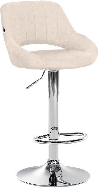 CLP Barhocker Milet Stoff chrom, creme, 321297, 4251756482367