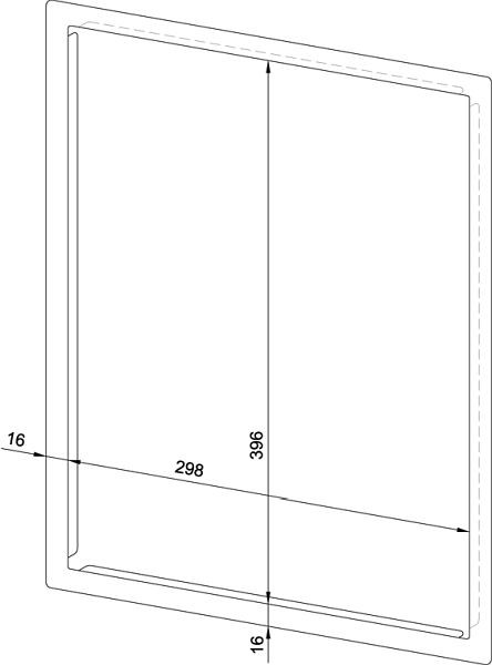 Wagner EWAR Abdeckrahmen für Gerätemaß 298x396, matt geschliffen, 768655