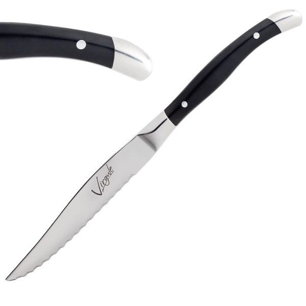 Amefa Virgule Steakmesser (12 Stück), 23 cm lang, Sägeschliff, Material: Edelstahl 18/0, DM247