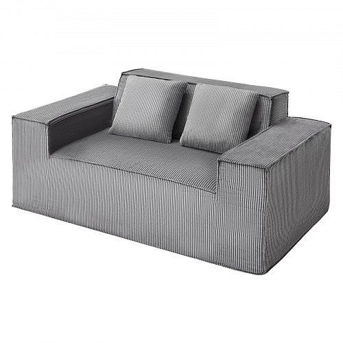 VEVOR Loveseat-Sofa, 2-Sitzer (160 cm), Cord, Taschenfedern & Kissen, für Schlafzimmer/Büro/Wohnung, kein Aufbau, grau, CGBYSRSFYSS64X2A1001V0