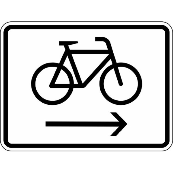 Stein HGS Radfahrer Radweg rechts benutzen Nr. 2202, 600 x 450 mm, Flachform 3 mm, RA2, 2202-223