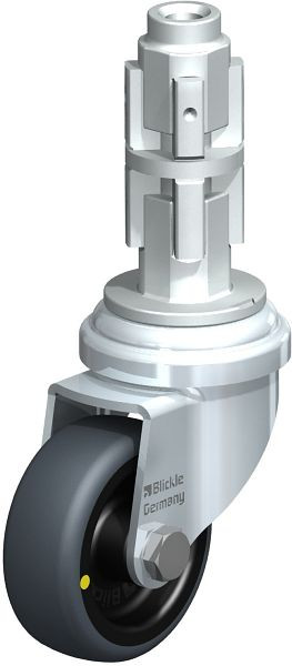 Blickle LRA-TPA 50G-ELS-E03 Apparate-Lenkrolle mit Expander, Thermoplastisches Gummi-Elastomer, Grau, 674705