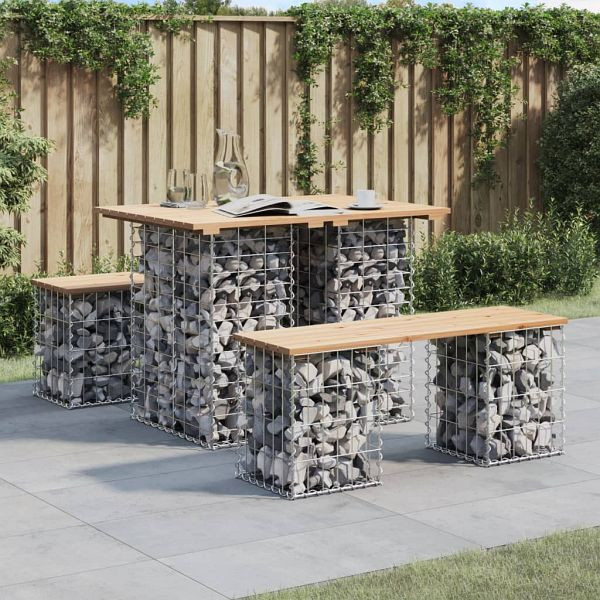 vidaXL Gartenbank aus Gabionen 100x70x72 cm Massivholz Kiefer, 834362