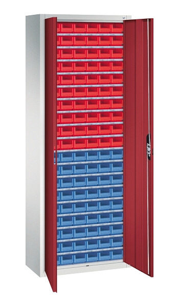 C+P Magazinschrank Serie 13, H1980xB700xT300mm, 7035/3003, Einlegeböden 18, 133113-23 S10133