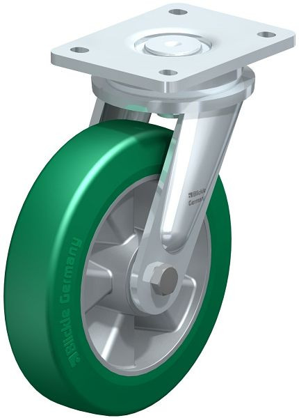 Blickle LO-ALST 200K Stahlgeschweißte Schwerlast-Lenkrolle, Blickle Softhane®, Grün, 579656