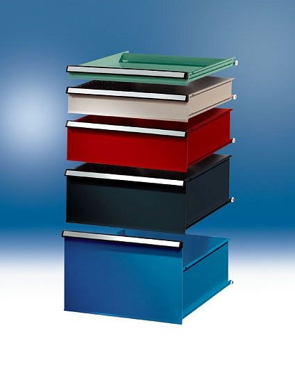 Manuflex Gehäuse-Schubfächer mit Lochboden in Anthrazit RAL 7016, BxTxH = 460 x 580 x 300 mm, Anthrazit, ZB2195.7016