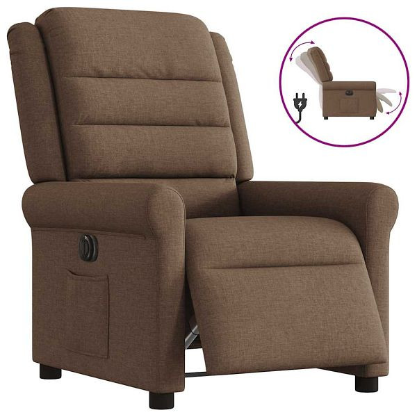 vidaXL Relaxsessel, Elektrische Liegefunktion, Braun Stoff, 3303298