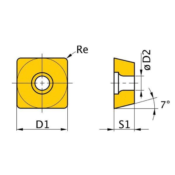 Optimum HM-Ersatzwendeplatten, Schneidplatte Drehmeißel 24/36, VE: 5 Stück, 3441280