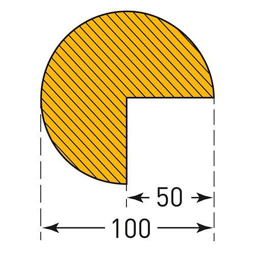 Moravia Prallschutz XL Kreis, gelb/schwarz, selbstklebend, EVAC-Schaum, Länge 1000 mm, 311309