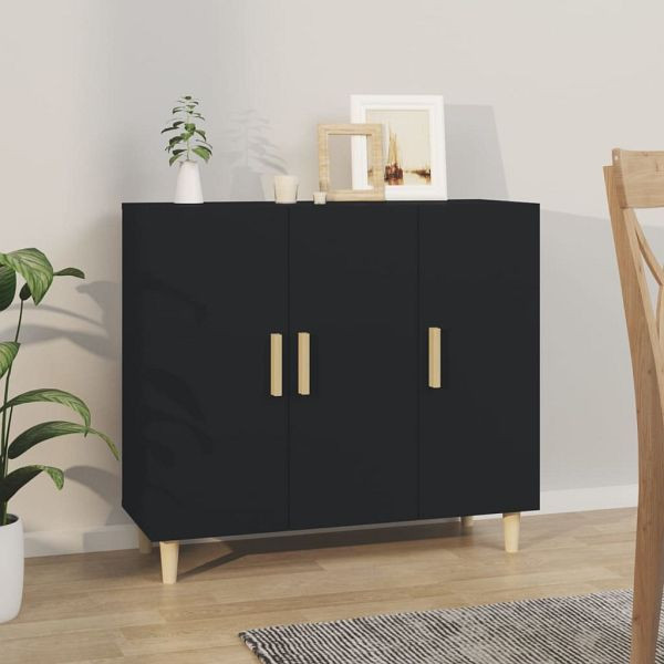 vidaXL Sideboard Schwarz 90x34x80 cm Holzwerkstoff, 812493