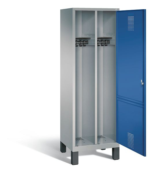 C+P Schwarz-Weiss-Spind Evolo, H1850xB610xT500mm, Farbe: Weißaluminium / Enzianblau, 48210-20 S10063