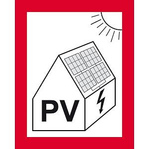 Moedel Hinweis auf eine PV-Anlage (Photovoltaikanlage), Folie, 105x148 mm, 57277