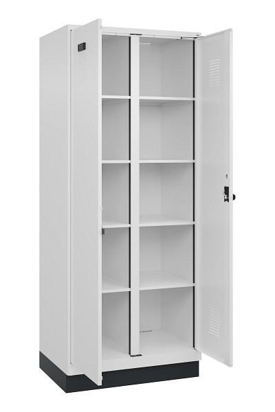 C+P Wäsche-Spind Evolo PLUS, mit Sockel, 2 Abteile, 1950x800x500mm, 9016/9016, Verschluss Drehriegel, 049022-22B S10020