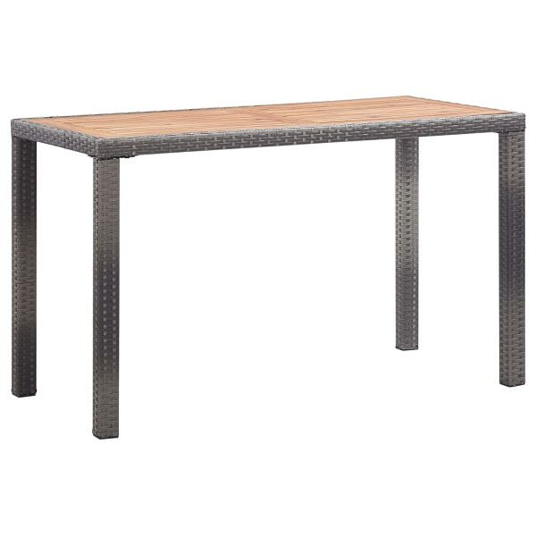 vidaXL Gartentisch Anthrazit und Braun 123x60x74 cm Massivholz Akazie, 46451