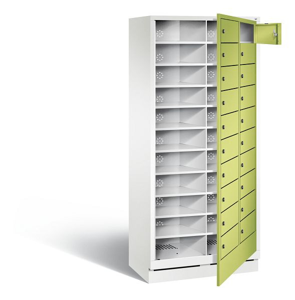C+P Wäsche-Ausgabeschrank Evolo, H1800xB810xT500mm, Farbe: Verkehrsweiß / Viridingrün, 48160-210 S10175