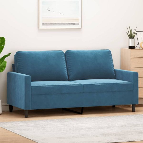 vidaXL 2-Sitzer-Sofa Blau 140 cm Samt, 359208, 8721012139343