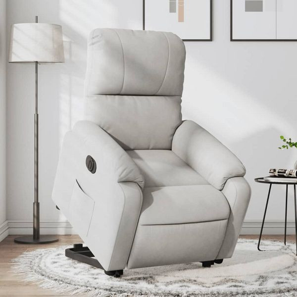 vidaXL Relaxsessel Aufstehhilfe Elektrisch Hellgrau Mikrofasergewebe, 3204944
