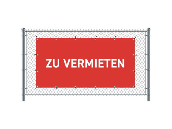 Showdown Displays Zaun-Banner 200 x 100 cm Zu Vermieten Deutsch Rot, FBG200-100-I765