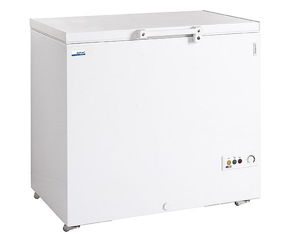 NordCap COOL-LINE Tiefkühltruhe TKT 305, geschäumter Klappdeckel, Schloss im Griff, Rollen, 435700305