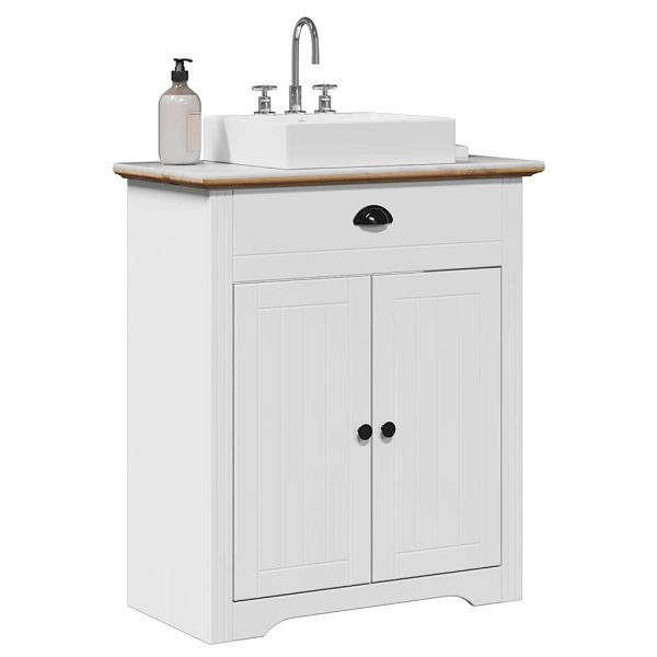 vidaXL Waschbeckenunterschrank BODO Weiß und Braun 70x35x80 cm, 4016864