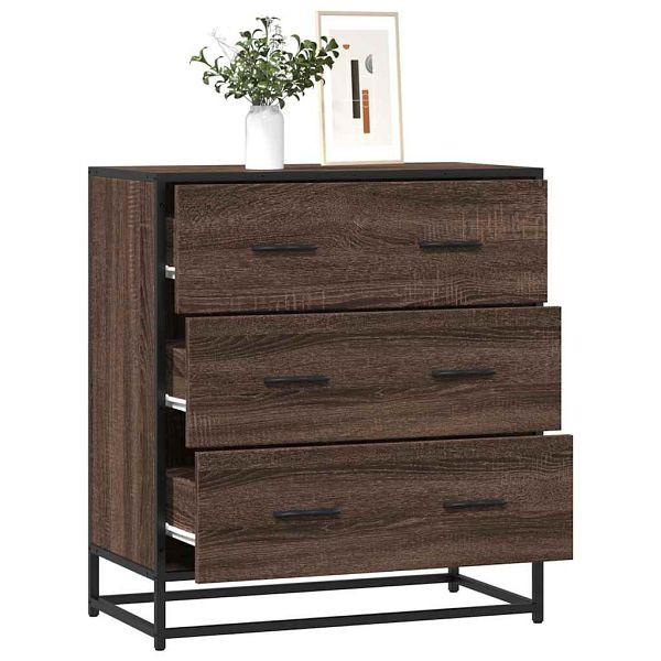 vidaXL Sideboard Braun Eichen-Optik 68x35x76 cm Holzwerkstoff & Metall, 848973