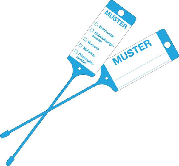 Eichner Wetterfeste PP-Warenanhänger, Blau, Bedruckung: Muster, VE: 100 Stück, 9219-00770