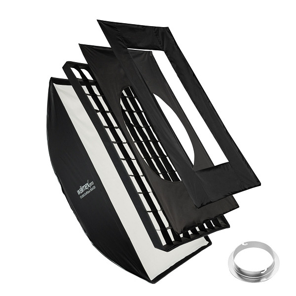 Walimex pro Studio Softbox 80x120cm + Softboxadapter für Elinchrom (Außendurchmesser: 15,2 cm), um 360° drehbar, 1023460